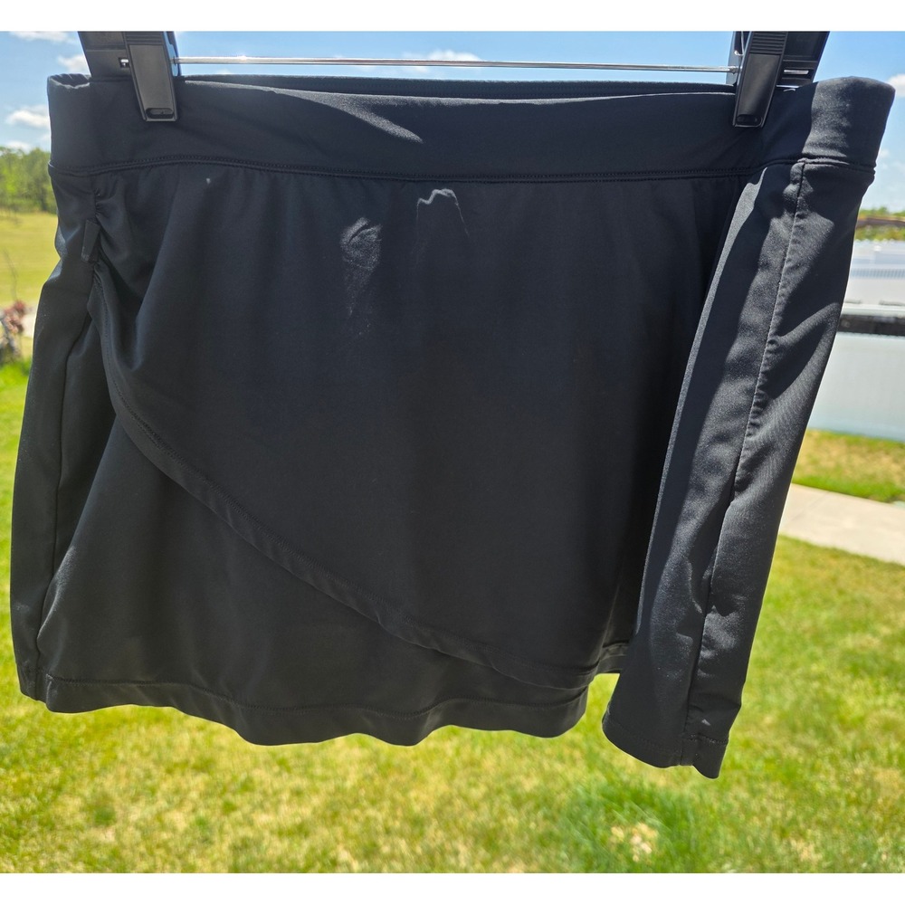 Women's sz M Nike Fit Dry Black Athletic Tennis Skort Wrap Front Summer - Picture 10 of 11